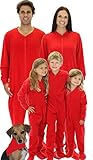 SleepytimePjs Family Matching Red Fleece Onesie PJS Footed Pajamas For Family-Women (STM17-W-RED-SML)