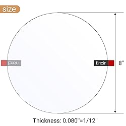 Enoin 2pcs 8 Inch Round Clear Plexiglass Sheet 1/12