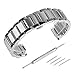 Beauty7 Brushed & Polished Two Tone Finish 24mm Stainless Steel Link Wrist Watch Band Kit Bracelet Strap Replacement Butterfly Buckle Clasp