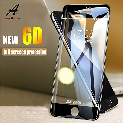 Top 6D Curved Edge 9H Tempered Glass iPhone Xs Max XR X 10 8 7 6 6s Plus 6+ 7+ 8+ Screen Protector Full Cover Film Case (iPhone Xs - Black)