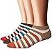 Flora &Fred Mens 3 Pair Pack Vintage Style Colorful Stripe Cotton No Show Socks Colorful Stripe Shoe 6-11
