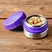 LunchBots Rounds 4oz Stainless Steel Non-insulated Leak-Proof Snack Container for Kids and Adults - Small Food Jar for Dressings, Dips, and Finger Foods - Dishwasher Safe - Purple