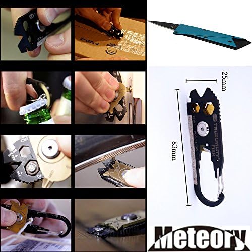 Meteory 20 Tools in 1 Utility FIXR Pocket Tool (1PCS) Collocation Multifunctional Card Type Tool (Blue)