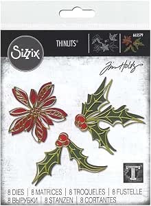 Sizzix Die Set 8PK Seasonal Sketch Tim Holtz - Lot De 8 Matrices Thinlits Pour Scrapbooking Et Cartes