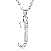 VIKI LYNN Initial Necklace for Women Letter pendant Necklace A to Z with Cubic Zirconia Silver or Gold Letter Charm Necklace Anniversary, Birthday, Graduation Gift for Women, Mom, Her