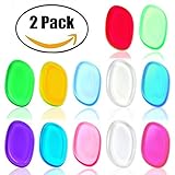 Dolovemk 2PCS Beauty Sili-sponge Silicone Makeup Sponge Blending Pad for BB Cream Liquid (Random Colors of 2)