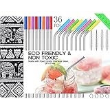 Stainless Steel Straws Ultra Long 10.5 Inch Drinking Metal Straws with Straws Carrying Case For Tumblers Rumblers Cold Beverage (8 Straight|8 Bent|4 Brushes|16 Silicone Tips)