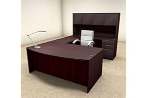 UTM FURNITURE 5pc U Shape Modern Executive Office Desk, OT-SUL-U15
