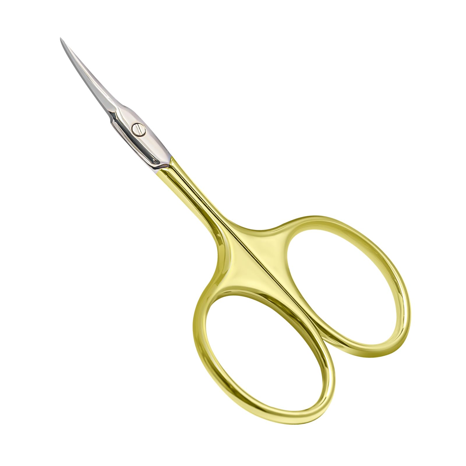 CGBE Professional Curved Cuticle Scissors, Super Sharp Stainless Steel Cutter for Cuticles, Dead Skin, Eyebrows, and Eyelashes, Gold