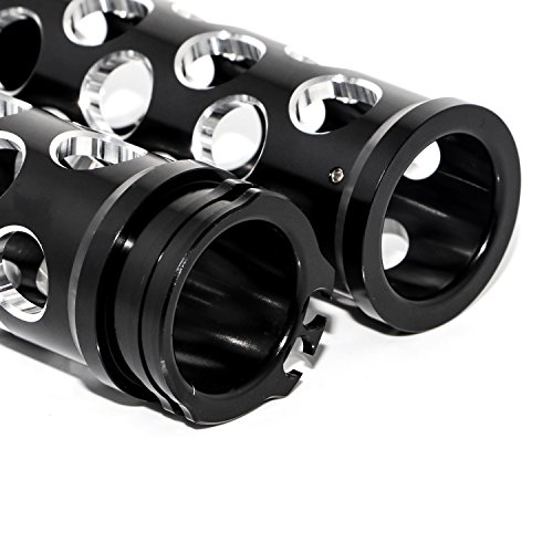 Senkauto Motorcycle 1" 25mm Deep Cut Black Handlebars Hand Grips for Harley Softail Touring Sportster XL883 1200 48 Chopper (Type 04)