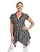 Made by Johnny MBJ Womens Print Short Sleeve Empire Line Side Panel Tunic XXL GREEN_PINK