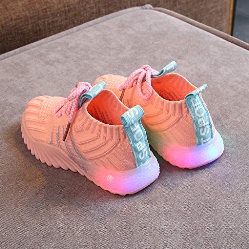 Kids Baby Girls Boys Sneakers Mesh LED Light Luminous Sport Shoes Toddler Infant Sneakers
