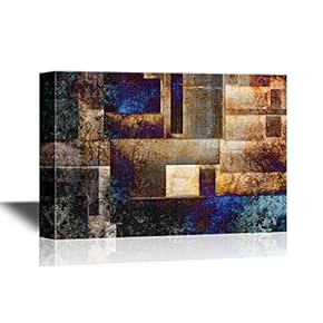 Canvas Wall Art - Abstract Composition with Blocks - Gallery Wrap Modern Home Art | Ready to Hang - 12x18 inches