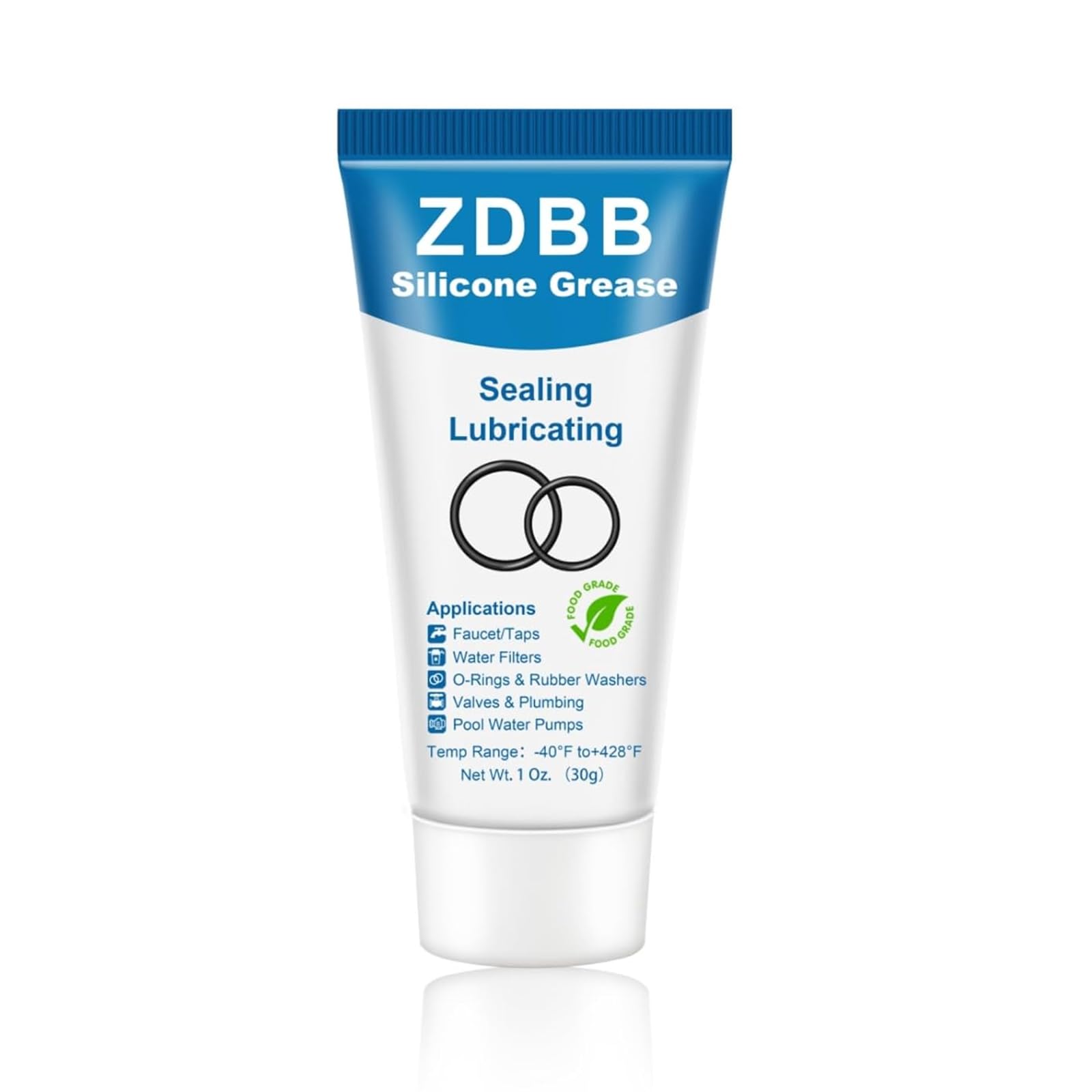 ZDBB Silikonfett für O-Ringe Gummidichtung Kunststoff klar wasserdicht Lebensmittelqualität Klempner Fett Schmiermittel für Ventil Dichtmittel Wasserhahn O-Ringe, 1 oz 1-Pack 8