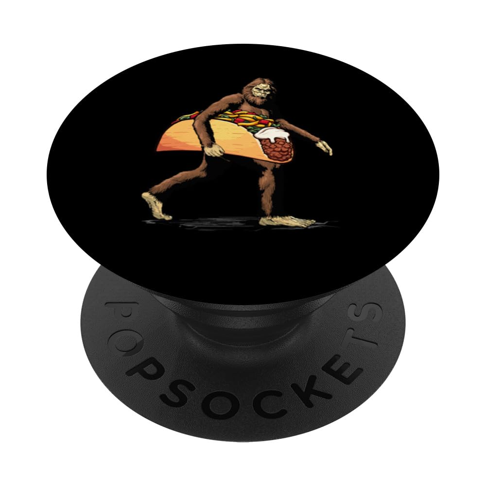 Bigfoot Carrying Taco Funny Cinco De Mayo Sasquatch Novelty PopSockets Swappable PopGrip
