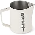 MHW-3BOMBER Latte Art Pitcher Stainless Steel Milk Frothing Pitcher Steamed Espresso Cup Barista Pitcher (Cream White, 16.9oz/500ml) P5020W-OS