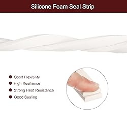 uxcell Silicone Foam Seal Strip, 0.2" x 0.4" x 16.4