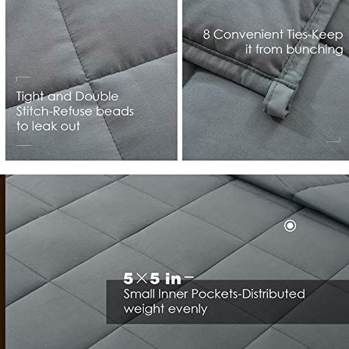 Haowaner Thick Cotton Weighted Blanket 15 Lbs, Twin Weighted Blanket(48