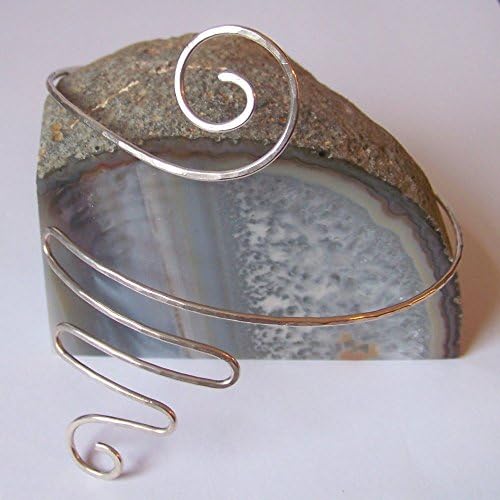 Upper Arm Bracelet - Armlet - Hammered Cleopatra Armband - Upper Arm Cuff - Arm Band - in Gold Silver Copper or Bronze