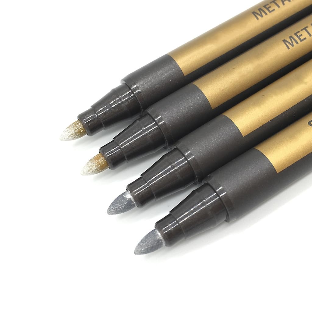 Photo 1 of Moorlando 4Pcs Metallic Color Pens for Wax Stamp Sealing (Gold, Silver)