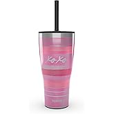 Tervis Traveler XOXO Blush Triple Walled Insulated Tumbler Travel Cup Keeps Drinks Cold & Hot, 30oz with Straw Lid, Stainless Steel