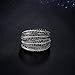 Mytys Vintage Silver Rings for Women Girl Fashion Black Marcasite Cluster Rings Size 6 7 8 9 10