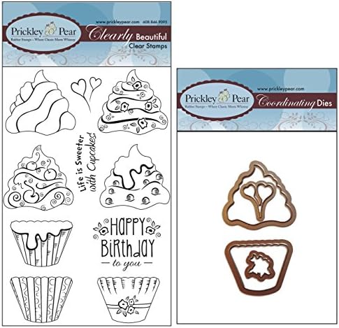 Prickley Pear Build A Cupcake Clear Stamp and Die Set # 2 - CLR059 & PPRS-D059 - Bundle 2 Items