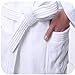 LUXEHOME 100% Cotton Terry Bathrobe - Luxury Shawl Collar Soft Spa Robes for Women and Men, White (Large, White)