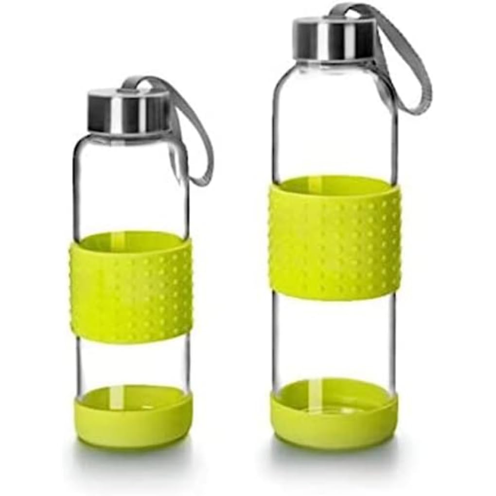 IBILI Sky Glass Bottle, Green, 360 ml, Borosilicate, Reusable, Shock-protector
