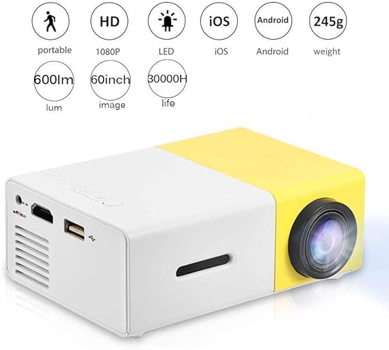 VBESTLIFE Mini Projecteur de cinéma Maison à LED, Vidéoprojecteur HD