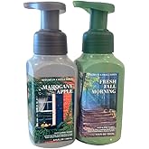 Bath & Body Works MAHOGANY APPLE and FRESH FALL MORNING 2-piece bundle Gentle & Clean Foaming Hand Soap Autumn Scents 8.75 fl oz each
