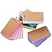 Pangda 250 Pieces Card Kraft Paper Study Cards Unruled Colored Pages with Binder Ring, 2.2 x 3.5 Inches (Multicolor)