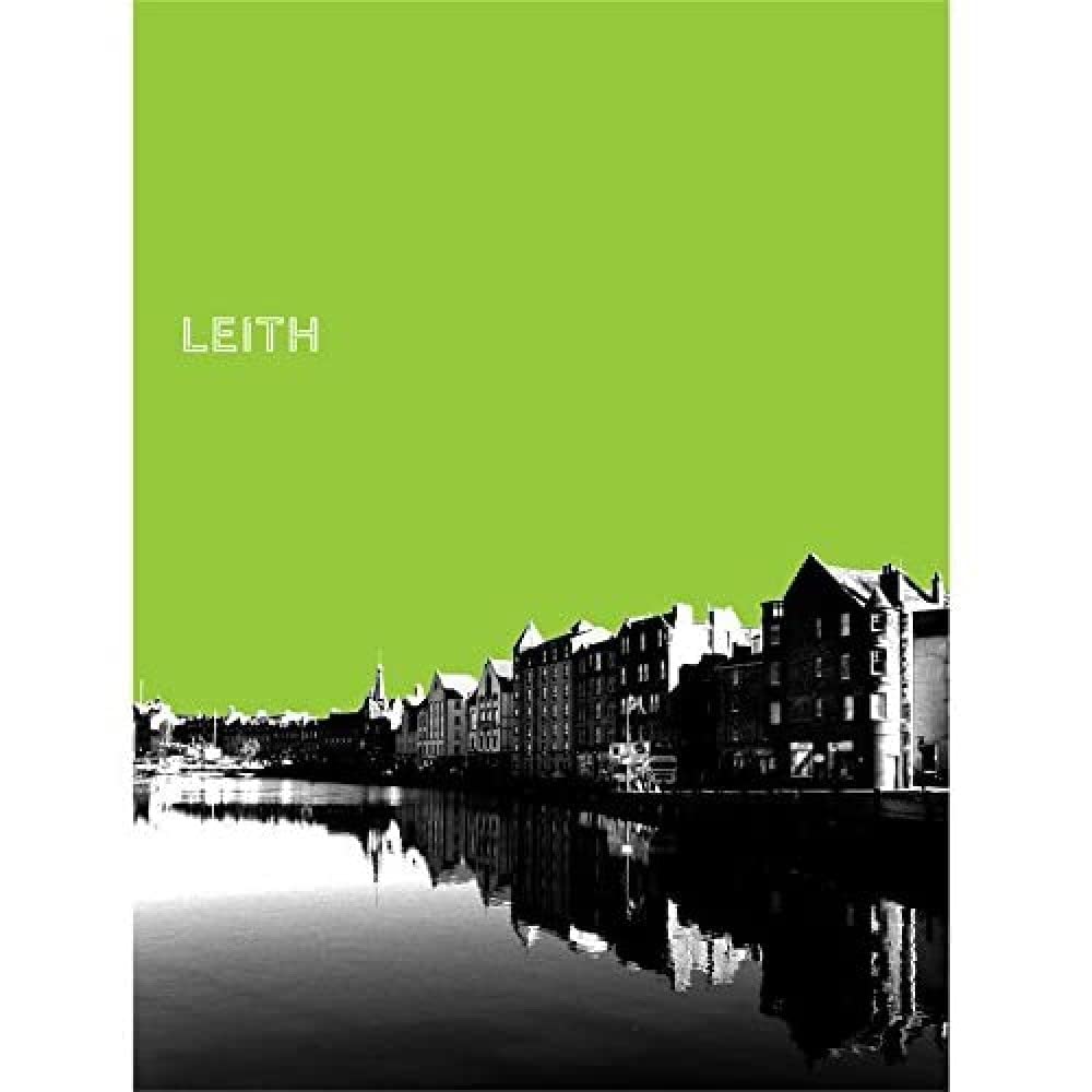 Wee Blue Coo Leith Shore Edinburgh Scotland Scottish Landmark Green Canvas Art Print