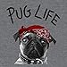 Tee Luv Men's Funny Pug Life Shirt - Faded Pug Dog Animal Graphic T-Shirt, Graphite Heather, M
