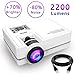 WONNIE TYY001 Portable Projector 4Inch 1800 Lumens LED 120 Inch Display Multimedia Home Theater Video Projector Supporting 1080P, HDMI, USB, VGA,SD for Home Cinema, Laptops, Games, Smartphones