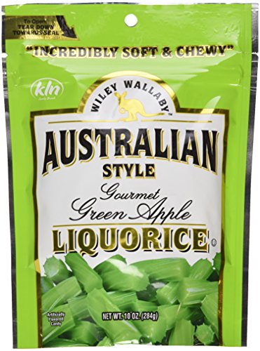 UPC 022224201025, Wiley Wallaby Green Apple Licorice 10 oz licorice package