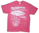 Star Wars Millenium Falcon Blueprint Licensed Graphic T-Shirt