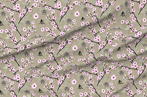 Spoonflower Fabric Japanese Spring Japan on Polartec(R) Fleece at Amazon