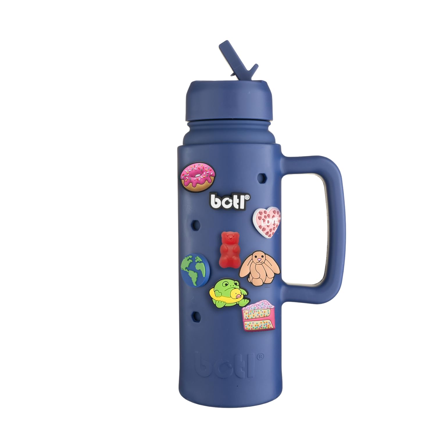BOTL – Epic Jug - Personalised Stainless Steel Water Bottle, Leakproof Straw Lid, Insulated Bottle, 21oz 700ml Sports Cap with Internal Straw, Personalisable Bottle - Blue