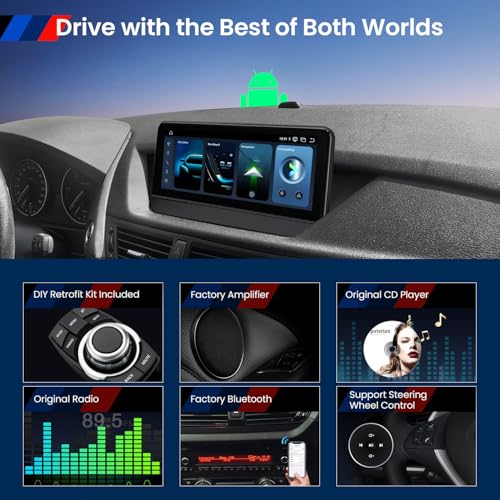 XTRONS Qualcomm Snapdragon 662 Octa Core 8+128GB Multimedia Player, 10.25 Inch IPS Built-in 4G LTE Car Play Android Car WiFi Bluetooth GPS Android Car Radio for X1 E84 2009-2015