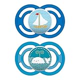 MAM Perfect Pacifiers, Orthodontic Pacifiers (2 pack) MAM Pacifiers 6-Plus Months, Best Pacifier for Breastfed Babies, Baby Boy Pacifier, Blue