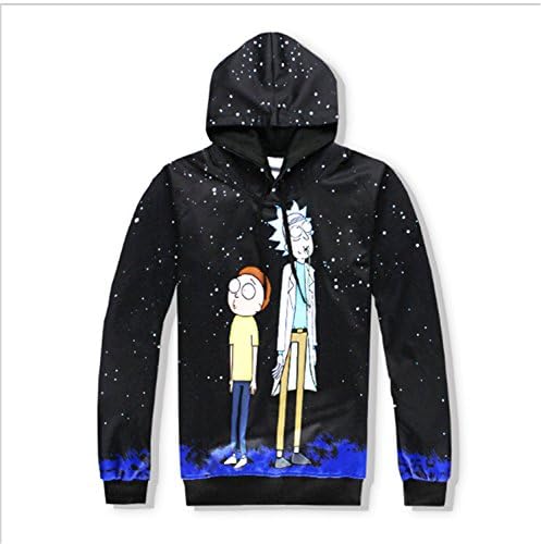 Men Women Hoodies Sweatshirt Cartoon Rick and Morty print fashion Hoodie casual Pullovers color 8 M