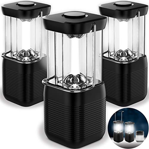 Sharper Image Collapsible LED Lantern Lamps with Handle 3 Pack, Great for Emergency and Survival Kits, Camping Lights, Indoor and Outdoor Flashlight Use, for Storms, Hurricane, Power Outage, Floods