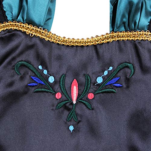 Cotrio Little Girls Anna Coronation Dress Up Princess Dresses Halloween Costume with Accessories Size 6 (5-6Years, Tiara/Crown, Wand/Scepter) - Thumbnail 6