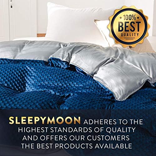 Sleepymoon Weighted Blanket with Cooling Removable Cover Dual Zipper