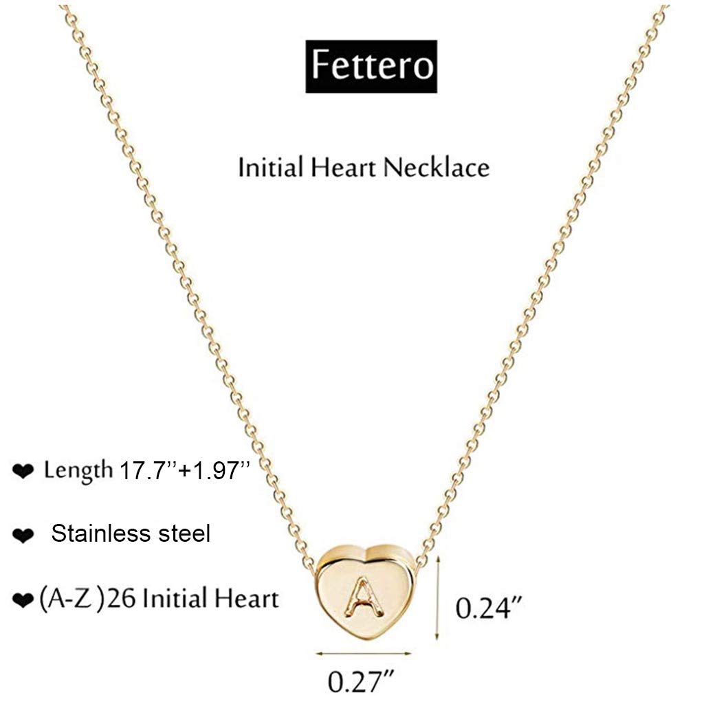 foreverH Initial Heart Necklace Handmade Dainty Personalized Letter Heart Choker Necklace Gift for Women Kids Child Necklace Jewelry