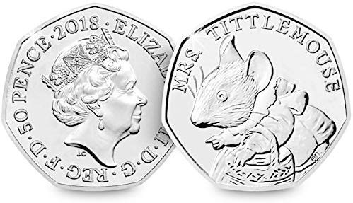 RM Royal Mint 2018 Beatrix Potter Mrs Tittlemouse 50p Coin - Out of Royal Mint Sealed Bag