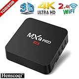Henscoqi MXQ PRO Smart TV Box 1GB 8GB 4K HD 3D Wifi H.265 Android TV Box [Pure Version]