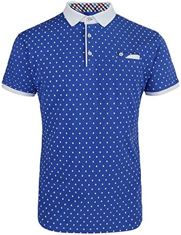 Eurogarment UPF 30+ Cotton Casual Golf Polo Shirts for Men Short Sleeve Slim Fit Black White Shirt