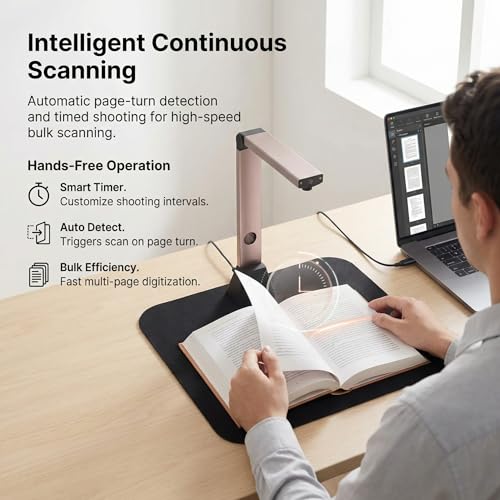 Venkillian A3 Portable Document Scanner: 13MP High Definition Multi-format with OCR 130 Languages Curve Flattening Windows (Not Compatible with Mac) USB for Home Office Business and Education